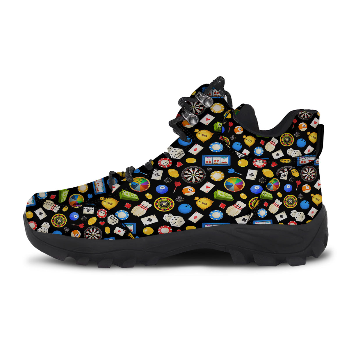 Casino Entertainments Print Pattern Hiking Shoes-grizzshop
