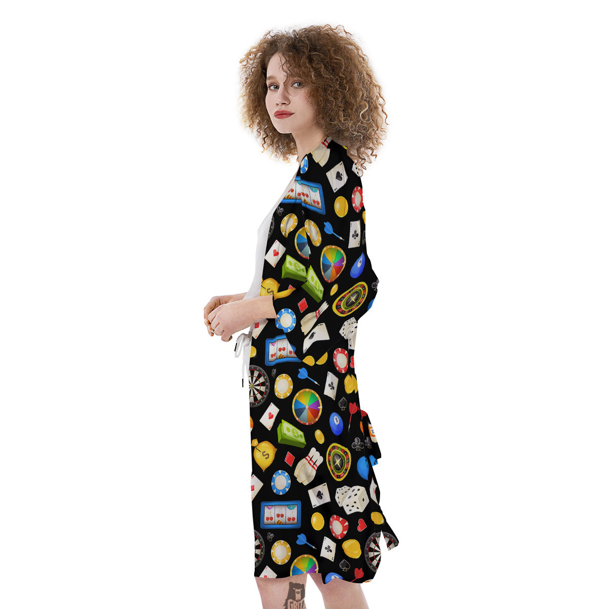 Casino Entertainments Print Pattern Kimono-grizzshop