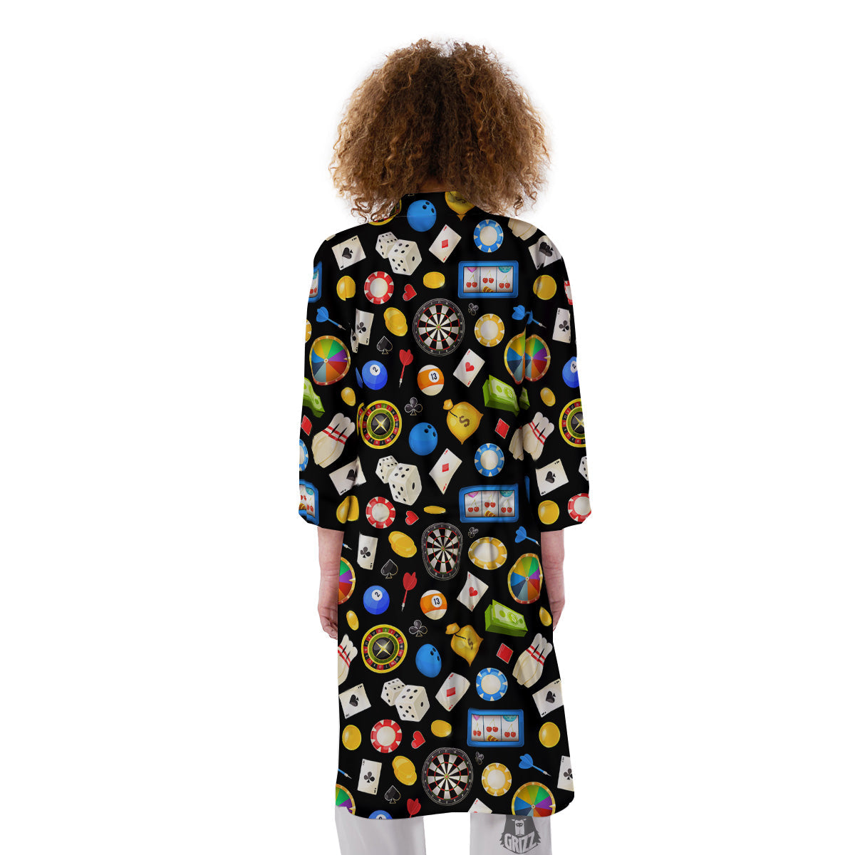 Casino Entertainments Print Pattern Kimono-grizzshop