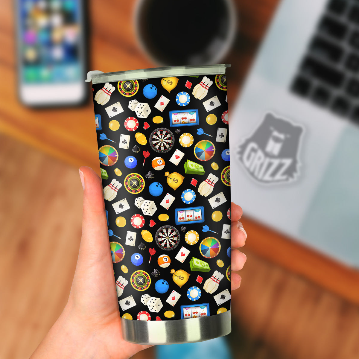 Casino Entertainments Print Pattern Tumbler-grizzshop