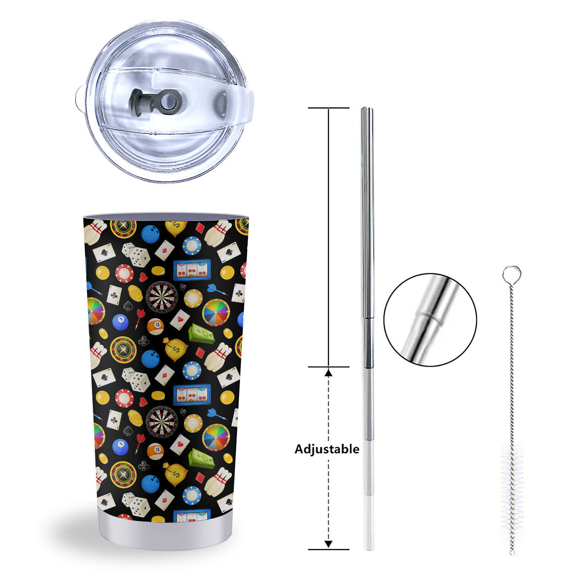 Casino Entertainments Print Pattern Tumbler-grizzshop