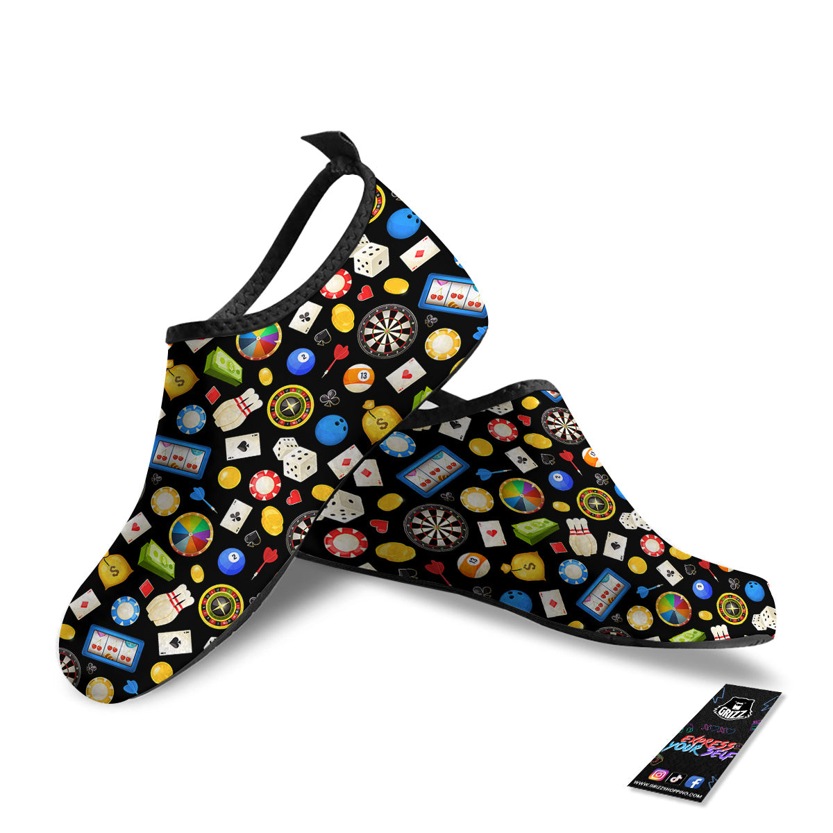 Casino Entertainments Print Pattern Water Shoes-grizzshop