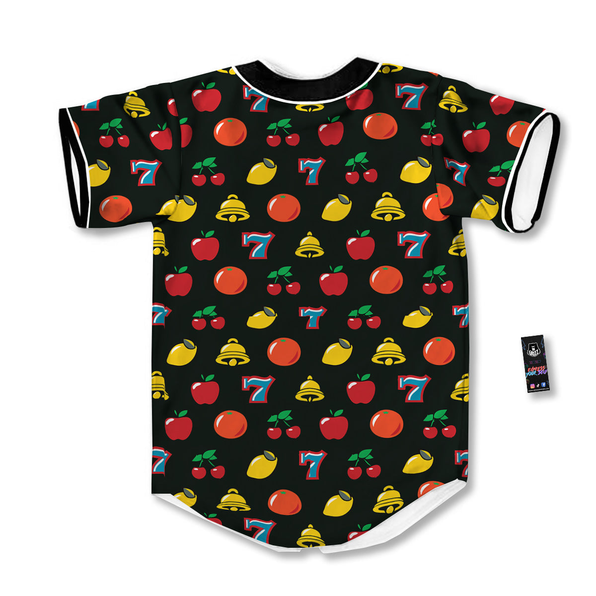 Casino Lucky Sevens Print Pattern Baseball Jersey-grizzshop