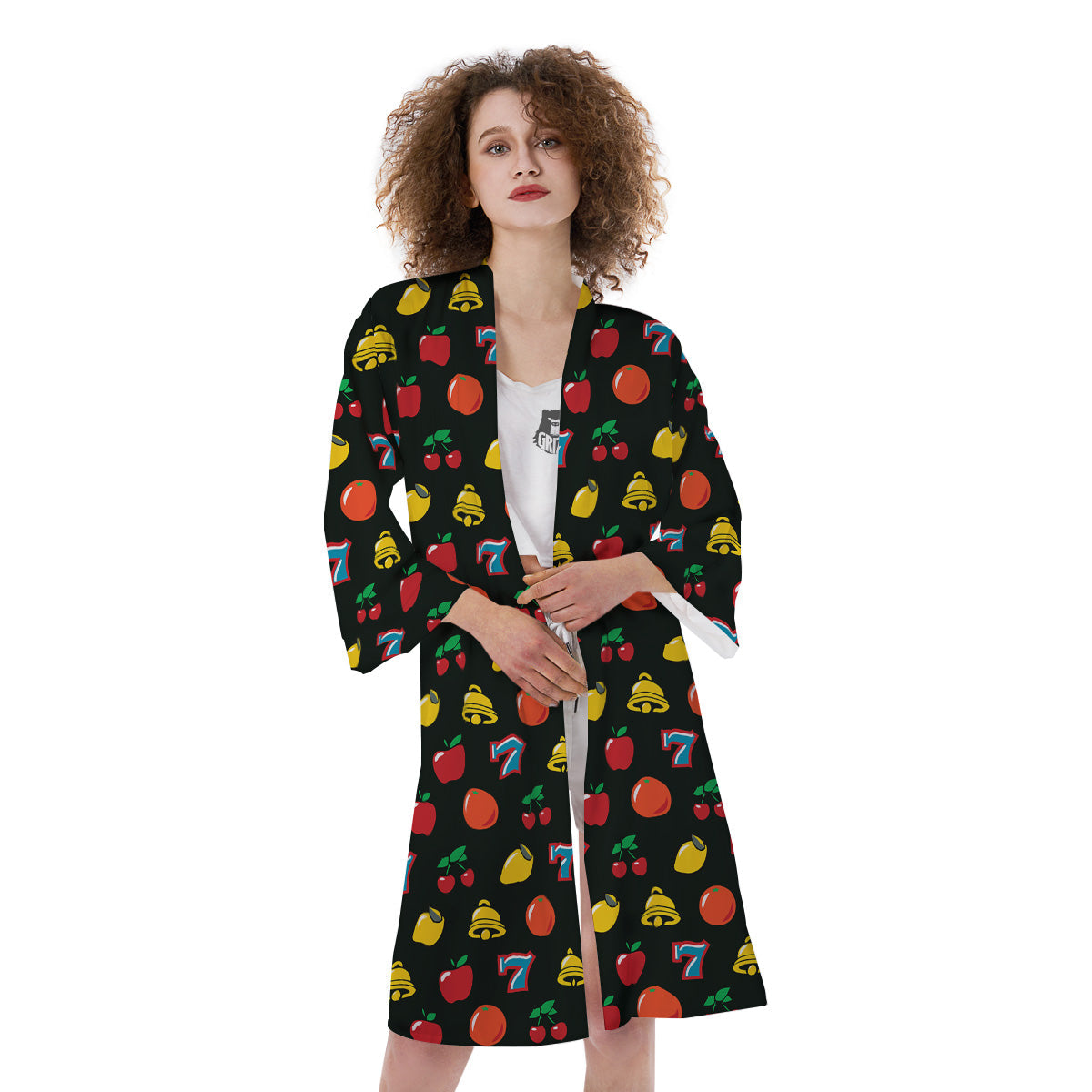 Casino Lucky Sevens Print Pattern Kimono-grizzshop