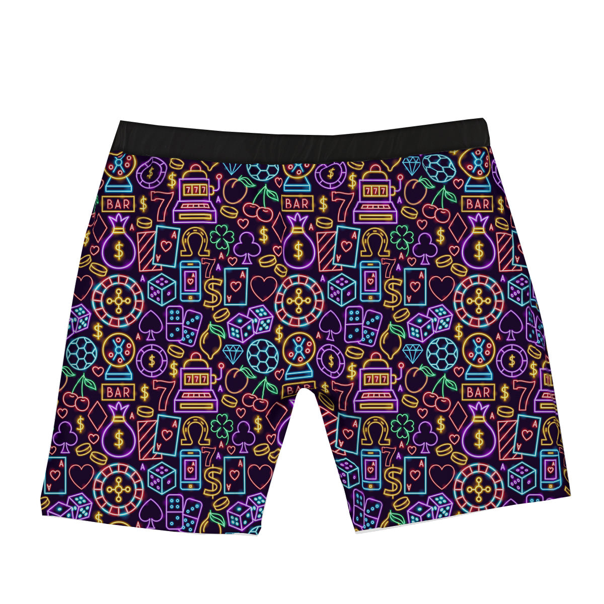 Casino Neon Night Sign Print Pattern Boxer Briefs-grizzshop