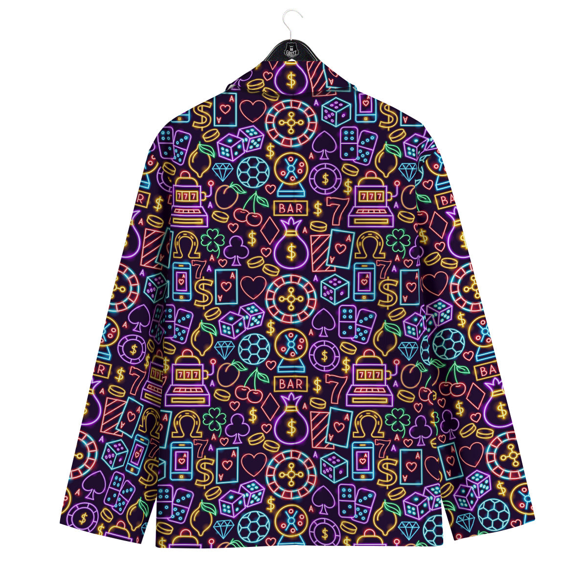Casino Neon Night Sign Print Pattern Men's Sport Coat-grizzshop