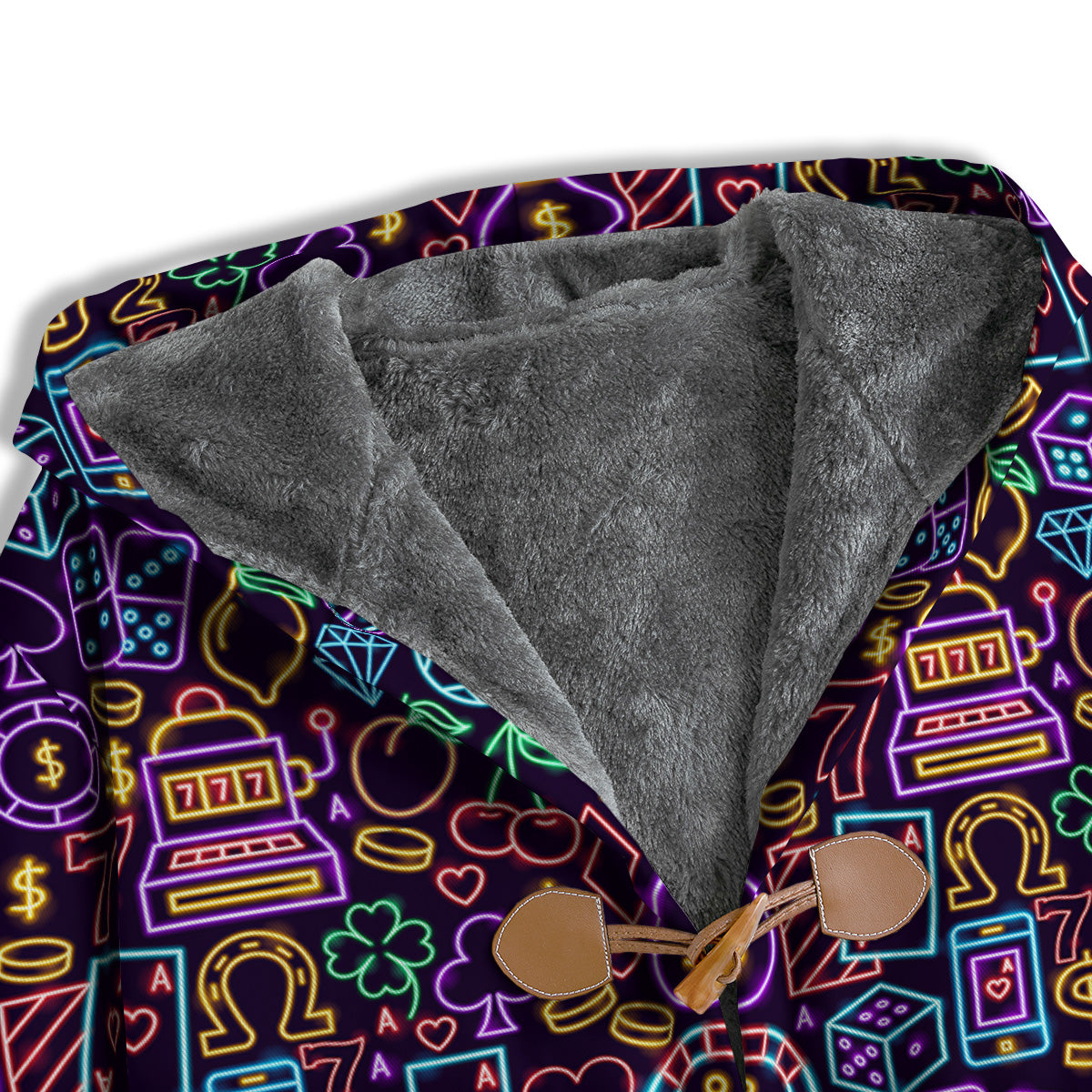 Casino Neon Night Sign Print Pattern Men's Windbreaker Jacket-grizzshop