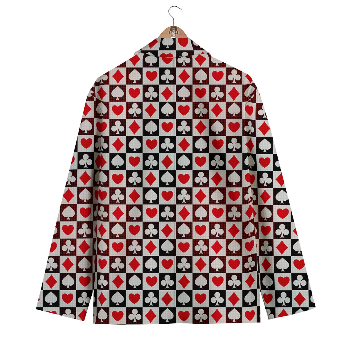 Casino Playing Card Poker Pattern Print Men's Blazer-grizzshop