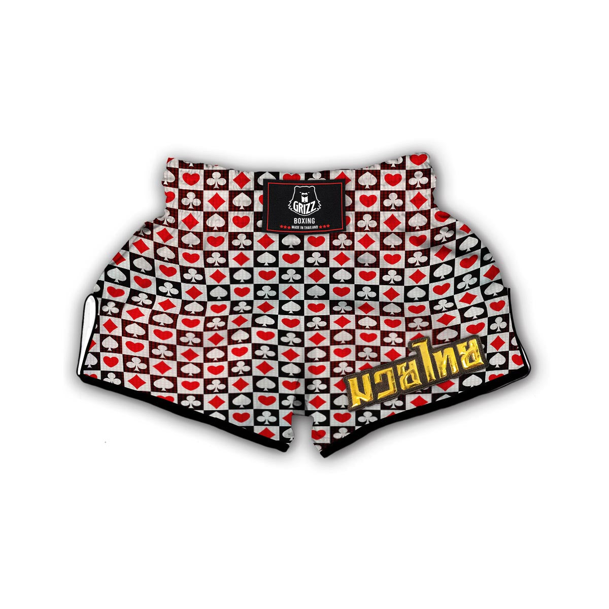 Casino Playing Card Poker Pattern Print Muay Thai Boxing Shorts-grizzshop