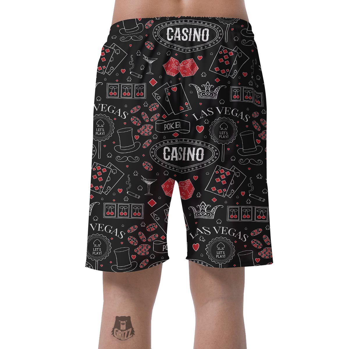 Casino Poker Pattern Print Men's Shorts-grizzshop