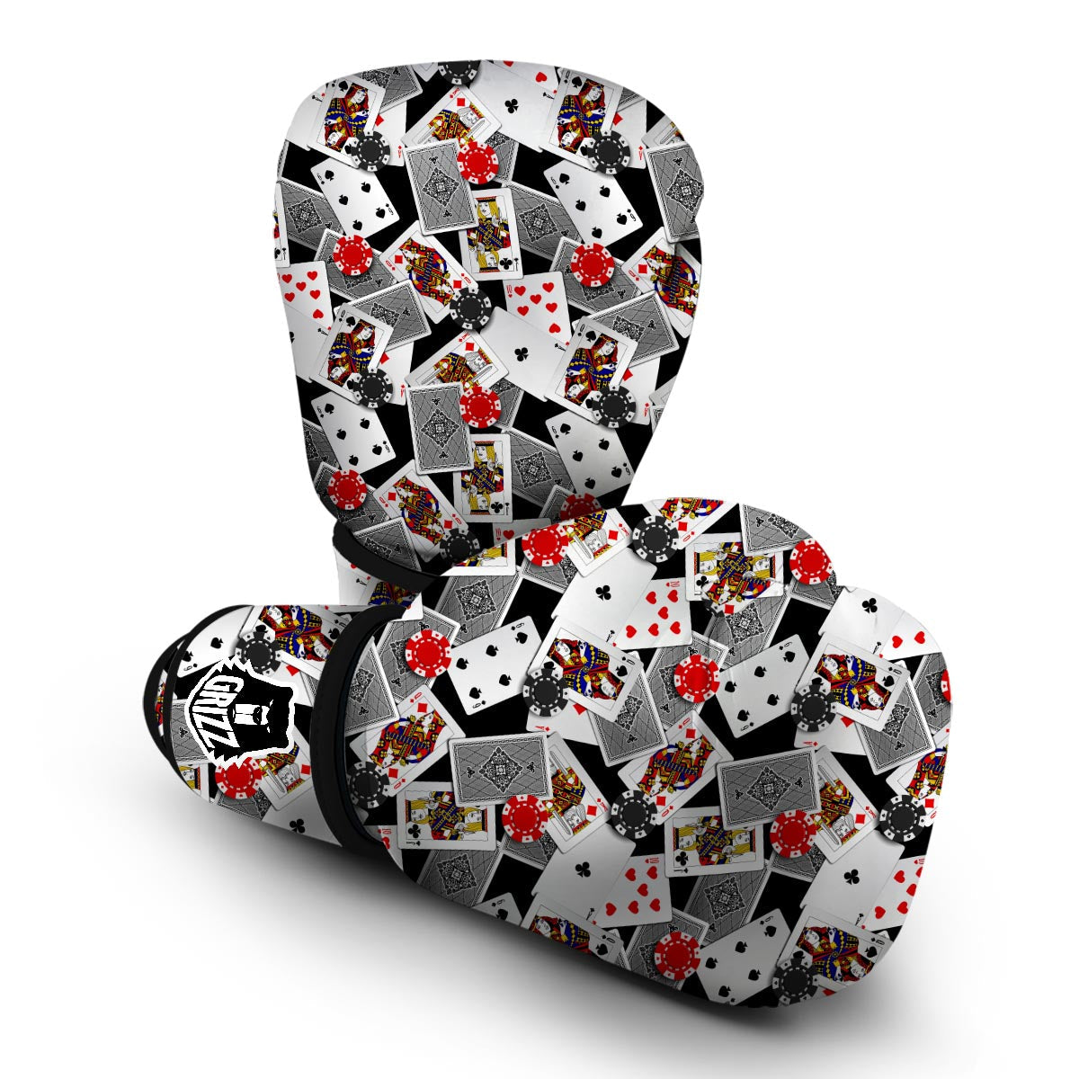 Casino Poker Print Pattern Boxing Gloves-grizzshop