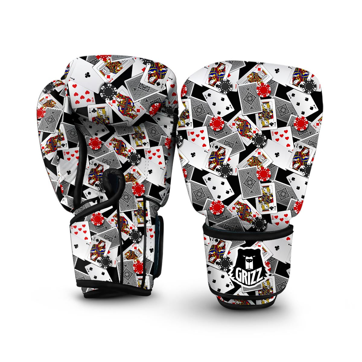 Casino Poker Print Pattern Boxing Gloves-grizzshop