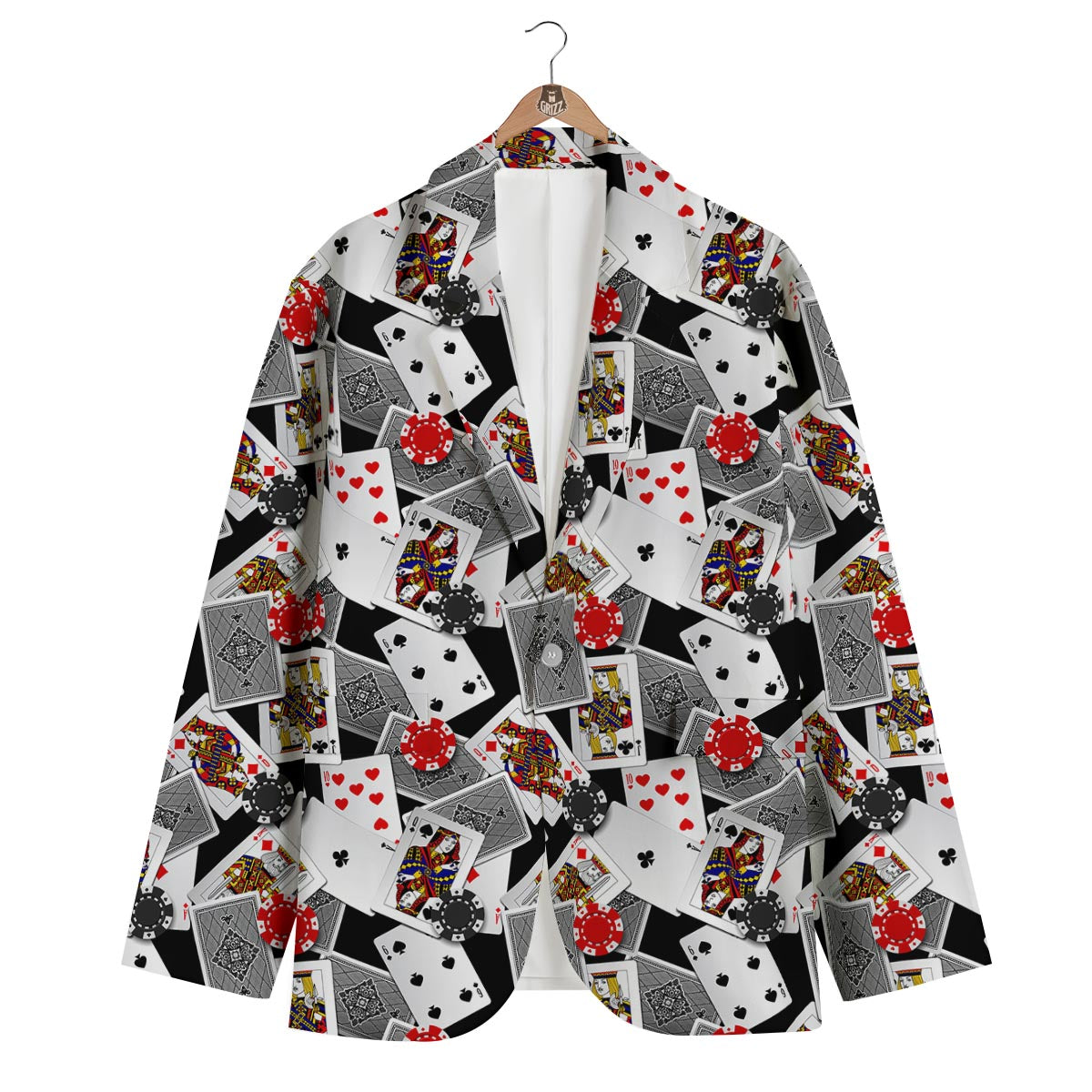 Casino Poker Print Pattern Men's Blazer-grizzshop