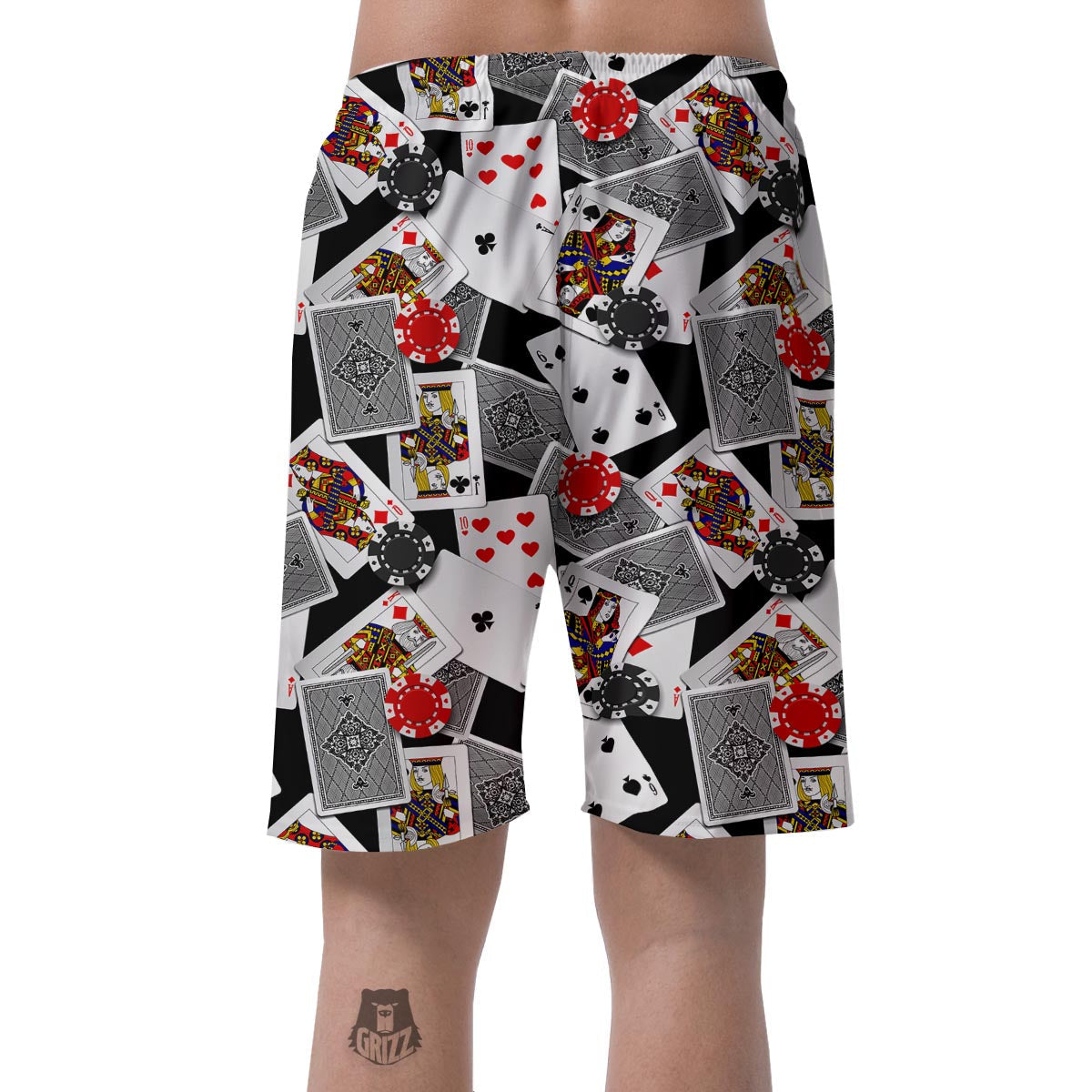 Casino Poker Print Pattern Men's Shorts-grizzshop