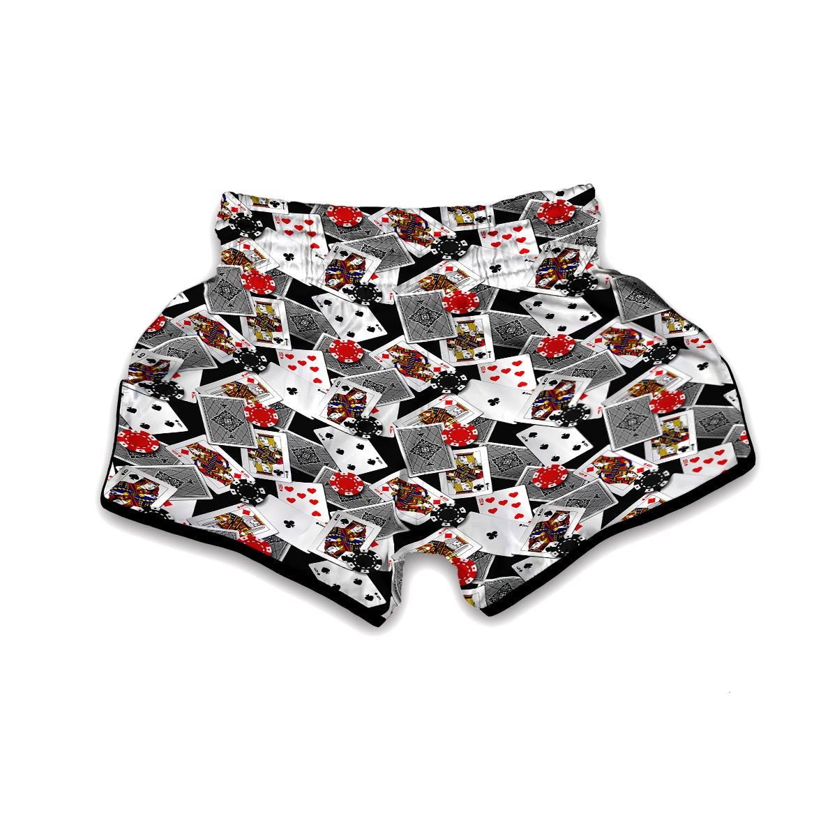 Casino Poker Print Pattern Muay Thai Boxing Shorts-grizzshop