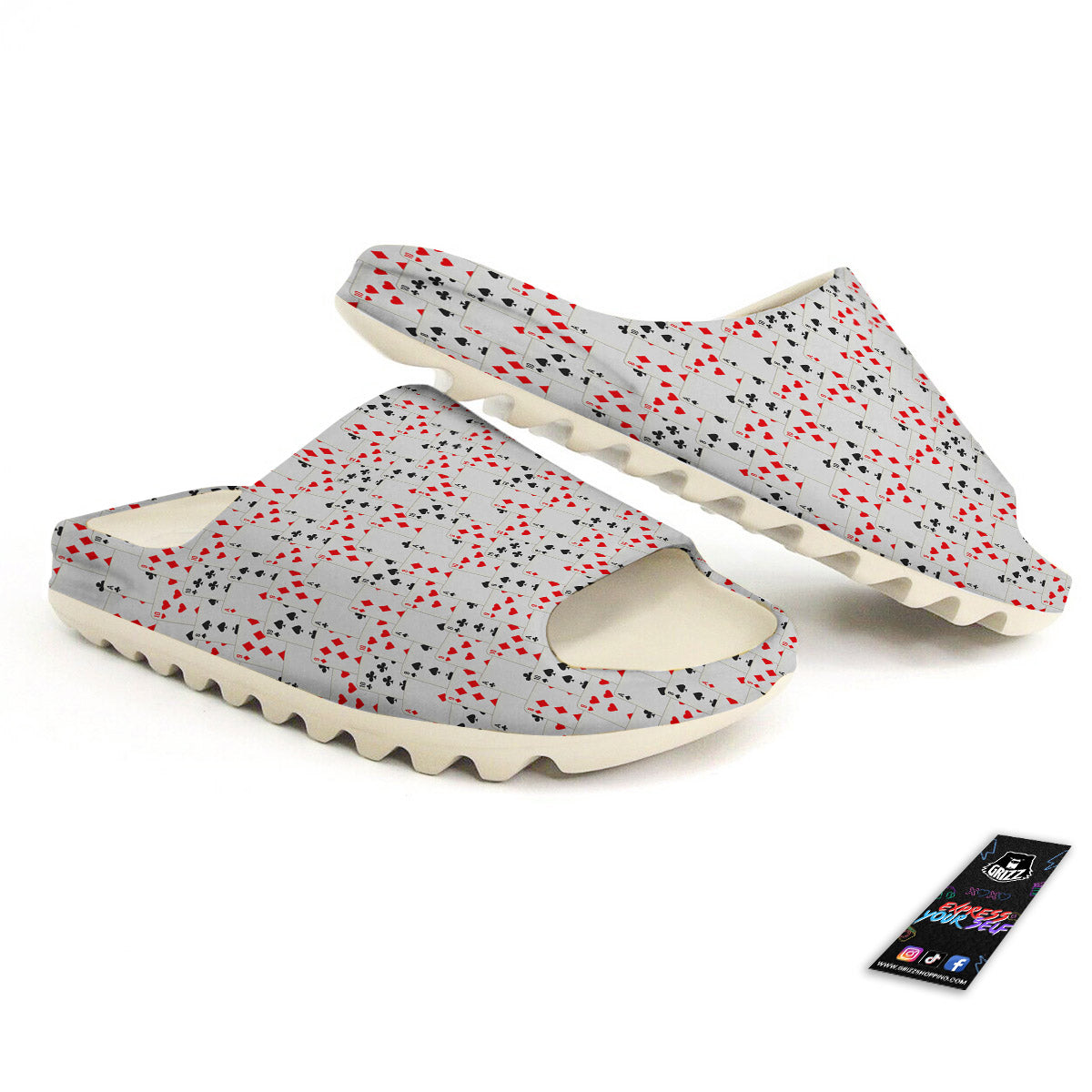 Casino Card Cartoon Print Pattern Sandals-grizzshop