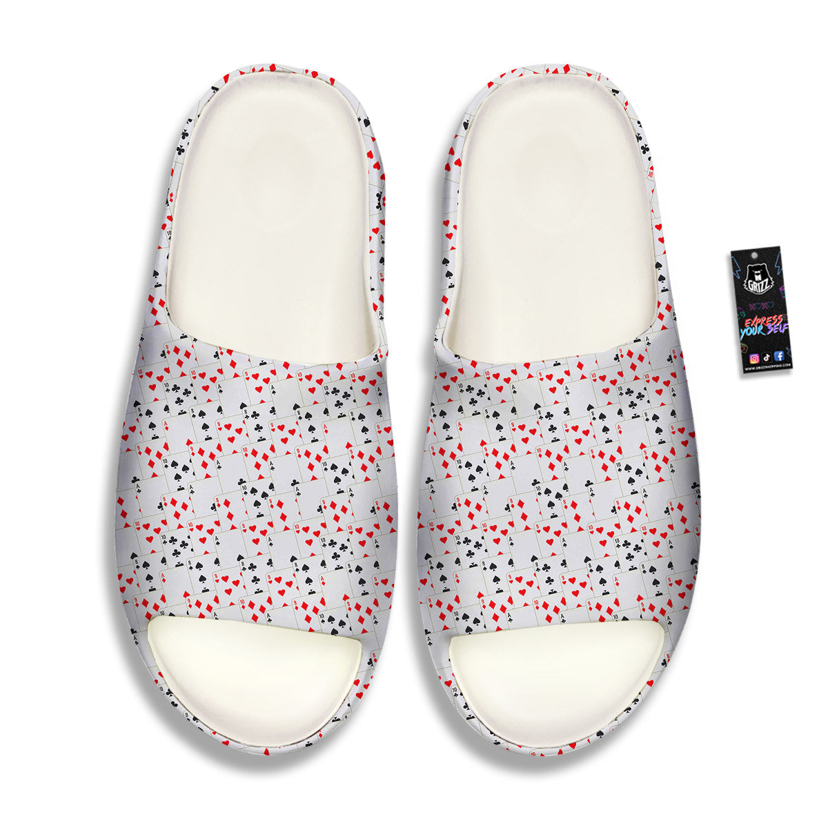 Casino Card Cartoon Print Pattern Sandals-grizzshop