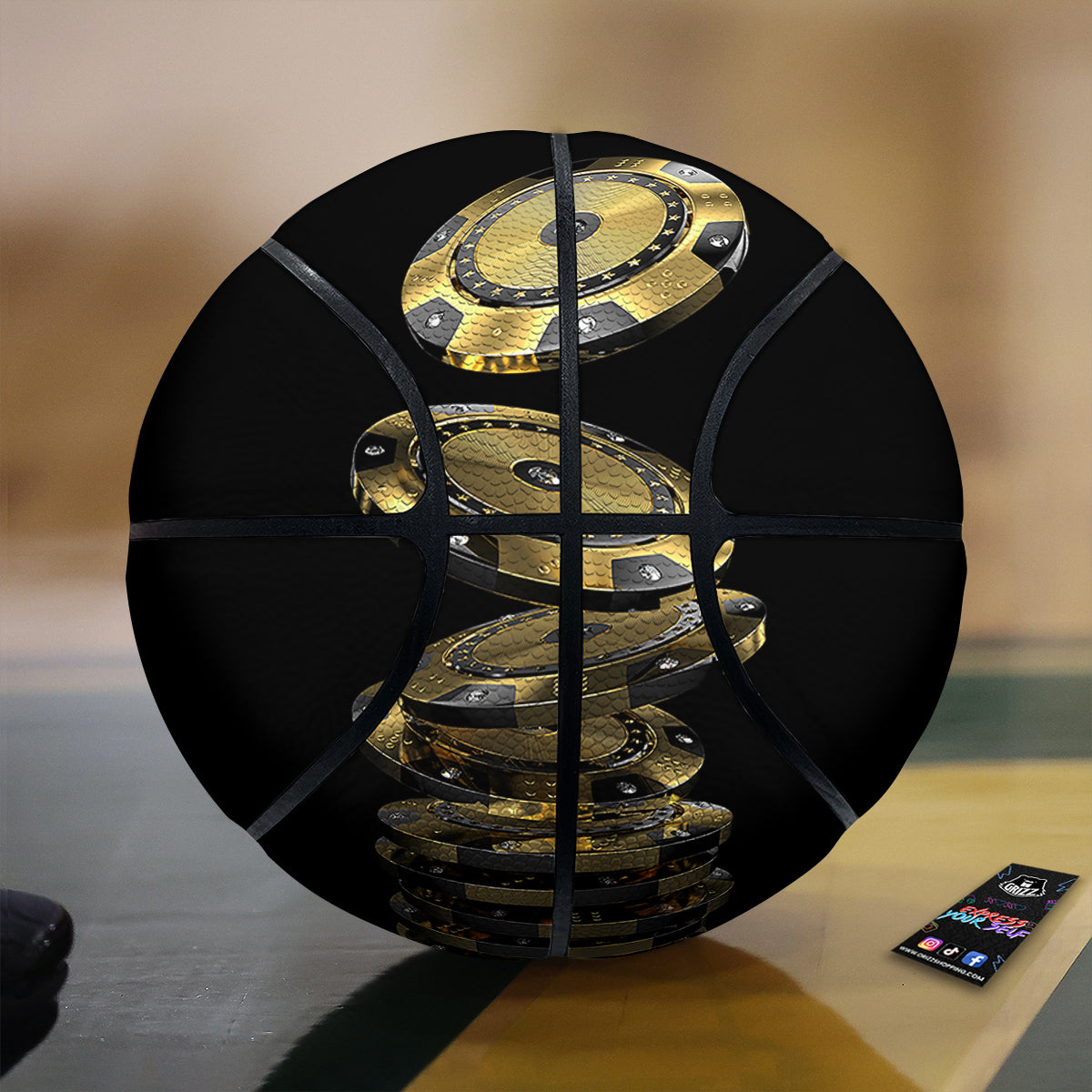 Casino Chips Poker Print Basketball