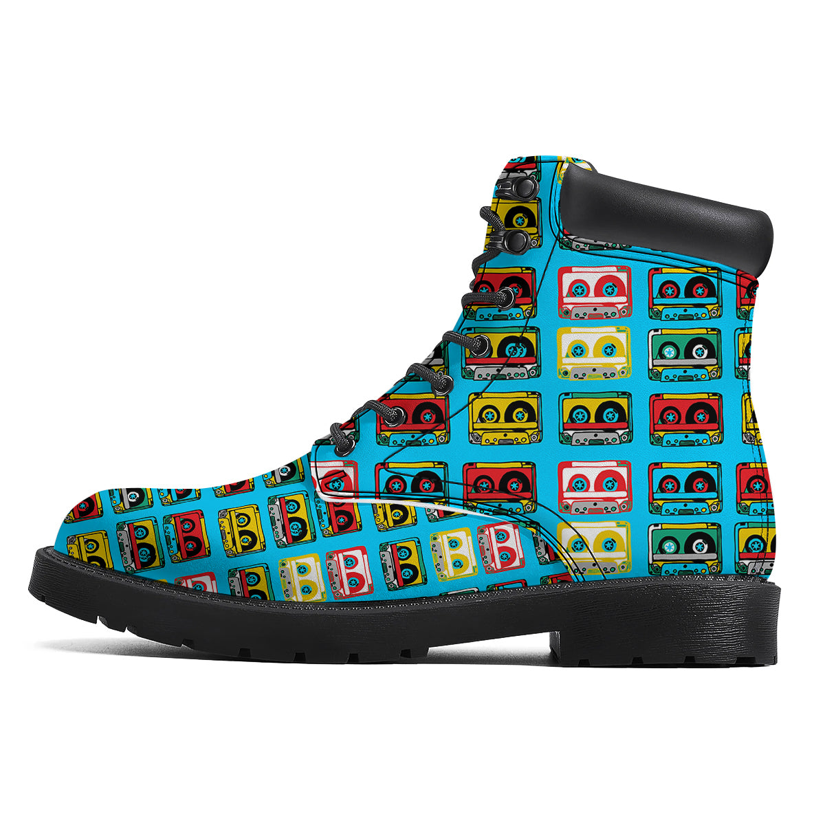 Cassette Colorful Print Pattern Boots-grizzshop