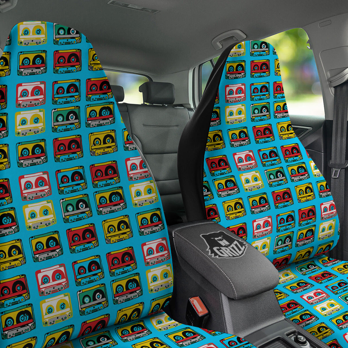 Cassette Colorful Print Pattern Car Seat Covers-grizzshop