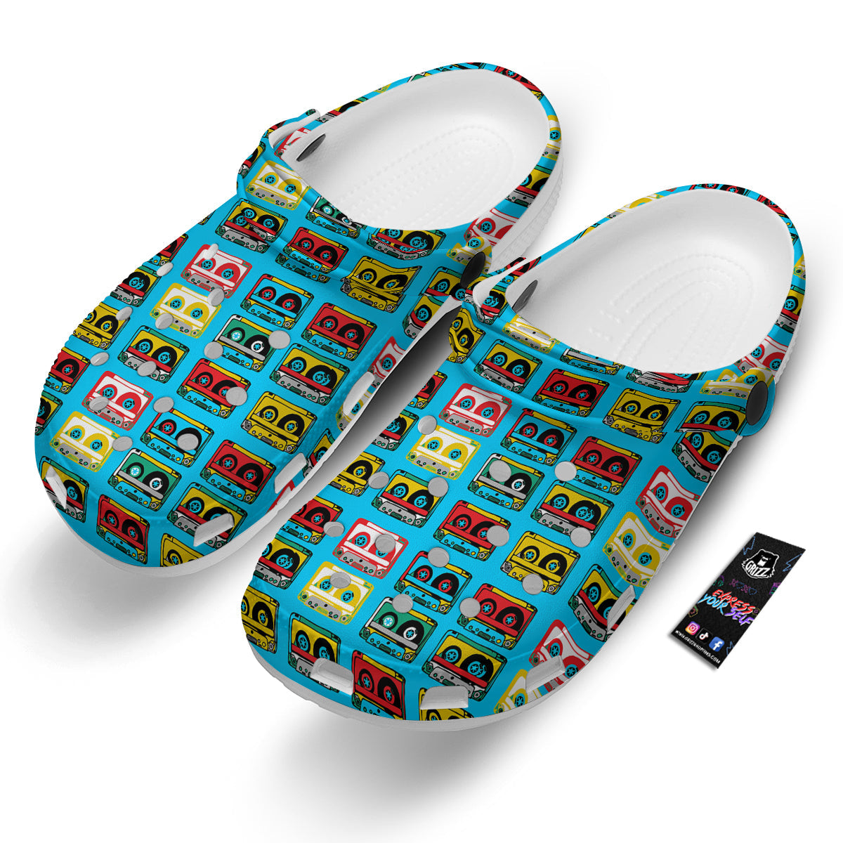 Cassette Colorful Print Pattern Clog-grizzshop