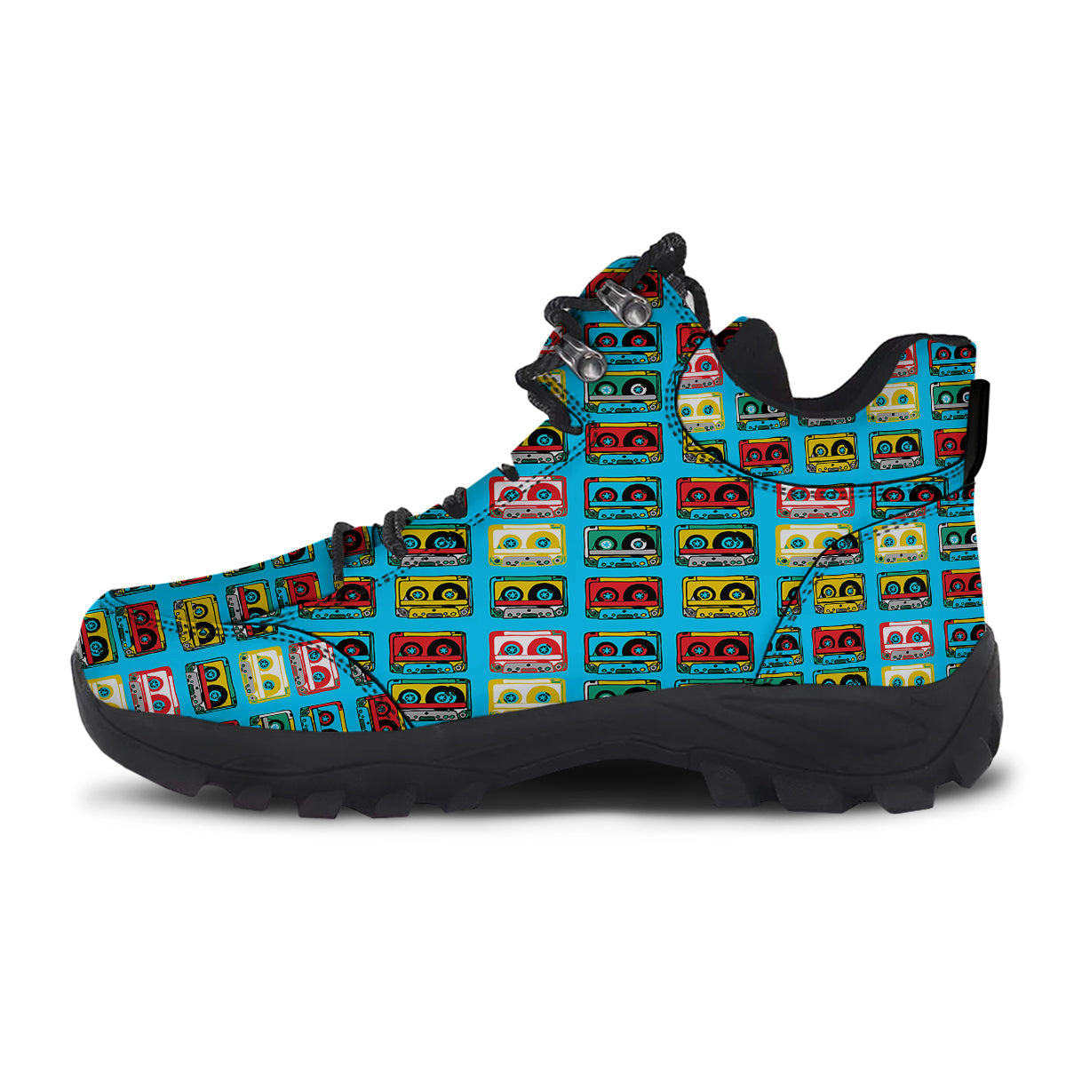 Cassette Colorful Print Pattern Hiking Shoes-grizzshop
