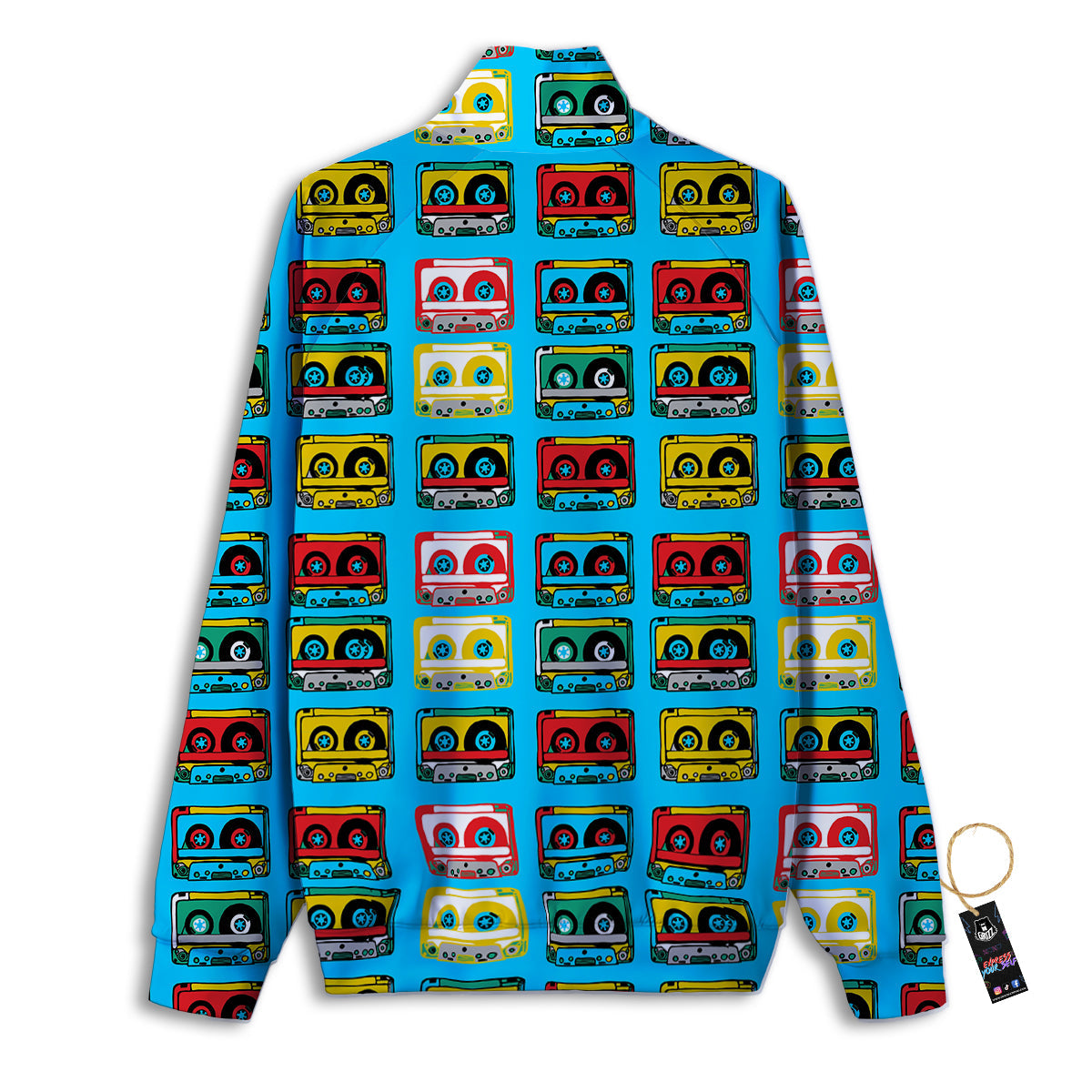 Cassette Colorful Print Pattern Track Jacket-grizzshop