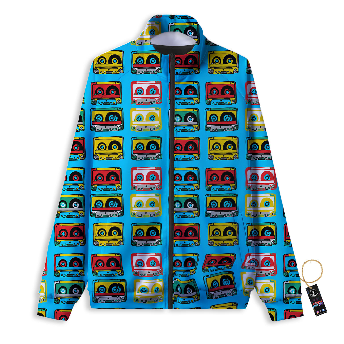 Cassette Colorful Print Pattern Track Jacket-grizzshop