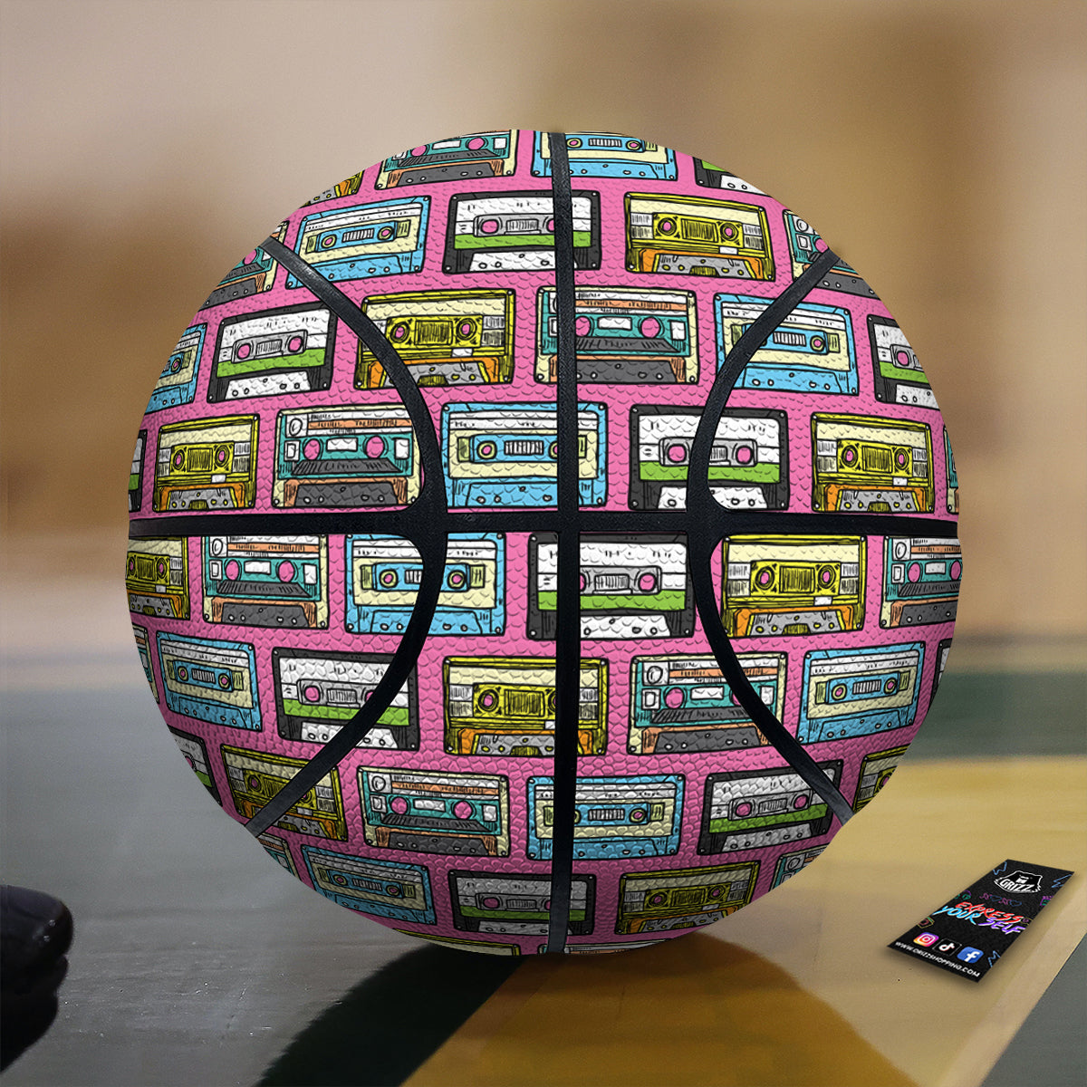 Cassette Drawing Print Pattern Basketball-grizzshop
