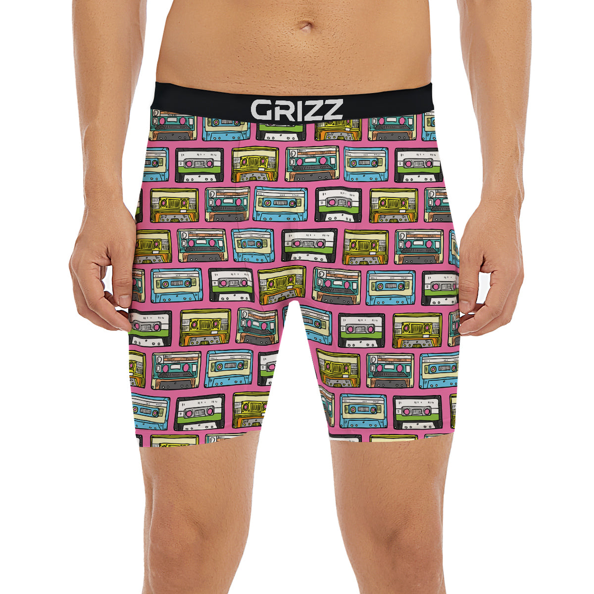 Cassette Drawing Print Pattern Boxer Briefs-grizzshop