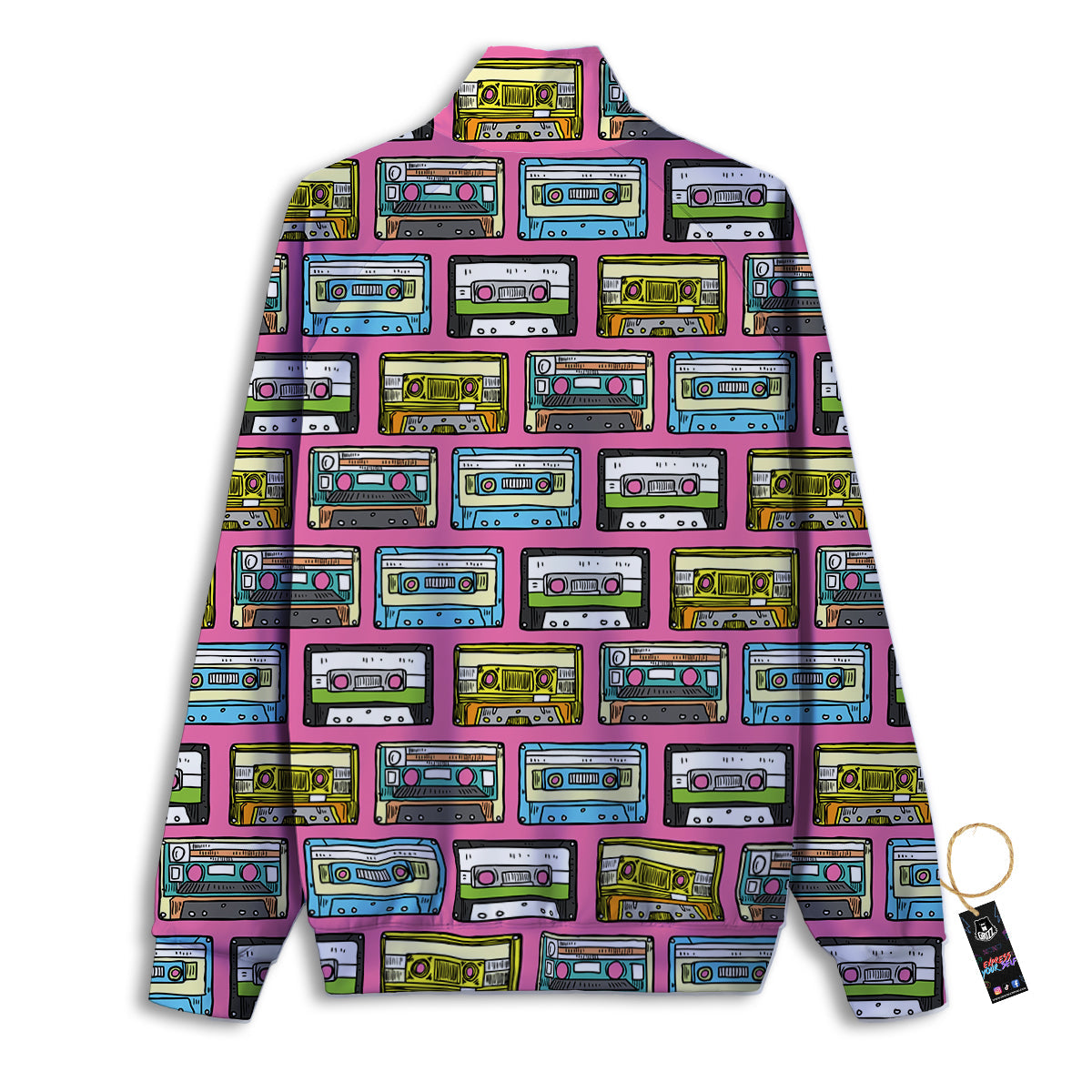 Cassette Drawing Print Pattern Track Jacket-grizzshop