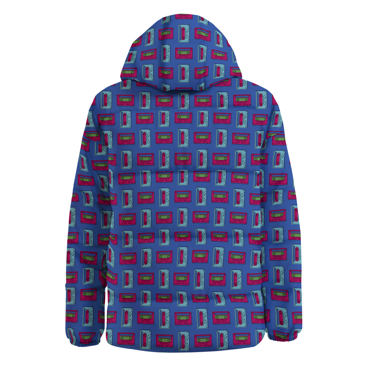 Cassette Pink And Blue Print Pattern Down Jacket-grizzshop