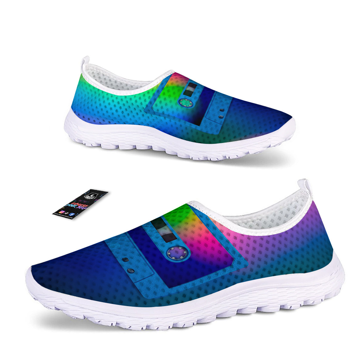 Cassette Tape Colorful Print Nurse Shoes-grizzshop