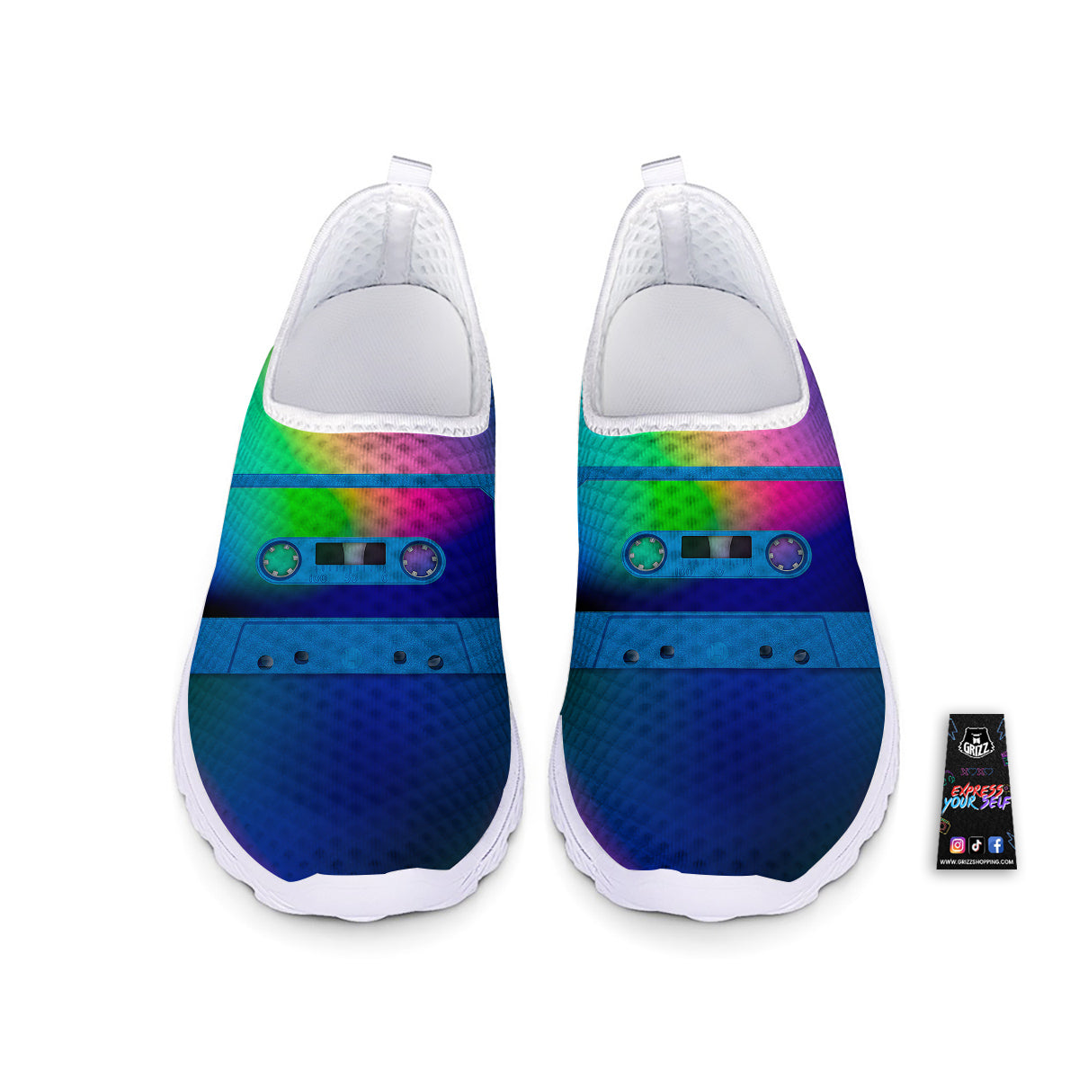 Cassette Tape Colorful Print Nurse Shoes-grizzshop