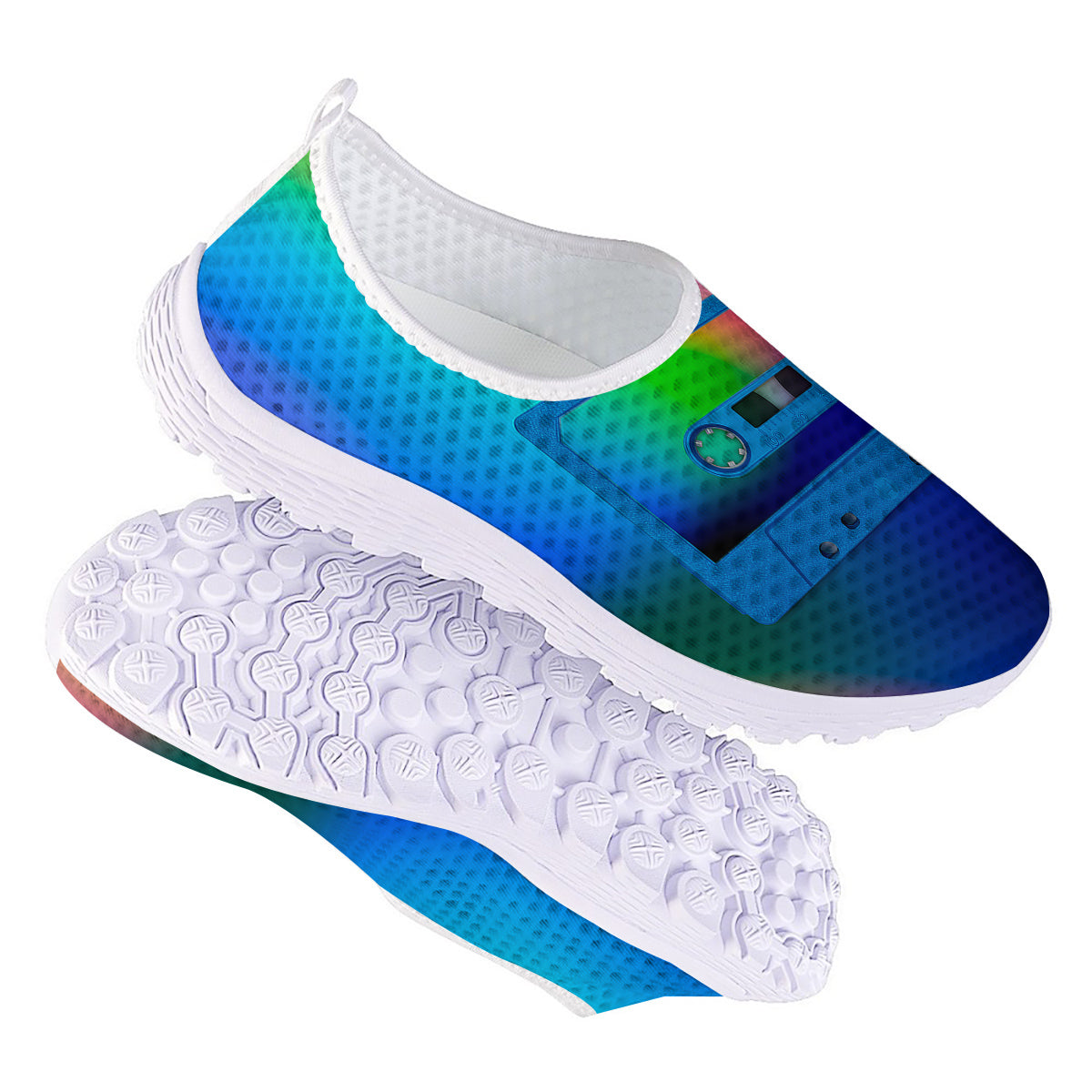 Cassette Tape Colorful Print Nurse Shoes-grizzshop