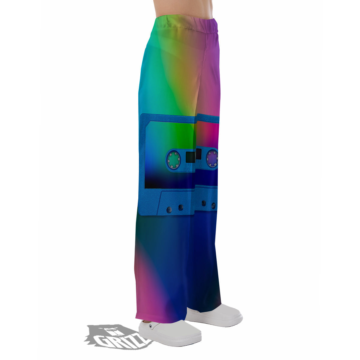 Cassette Tape Colorful Print Pajama Pants-grizzshop