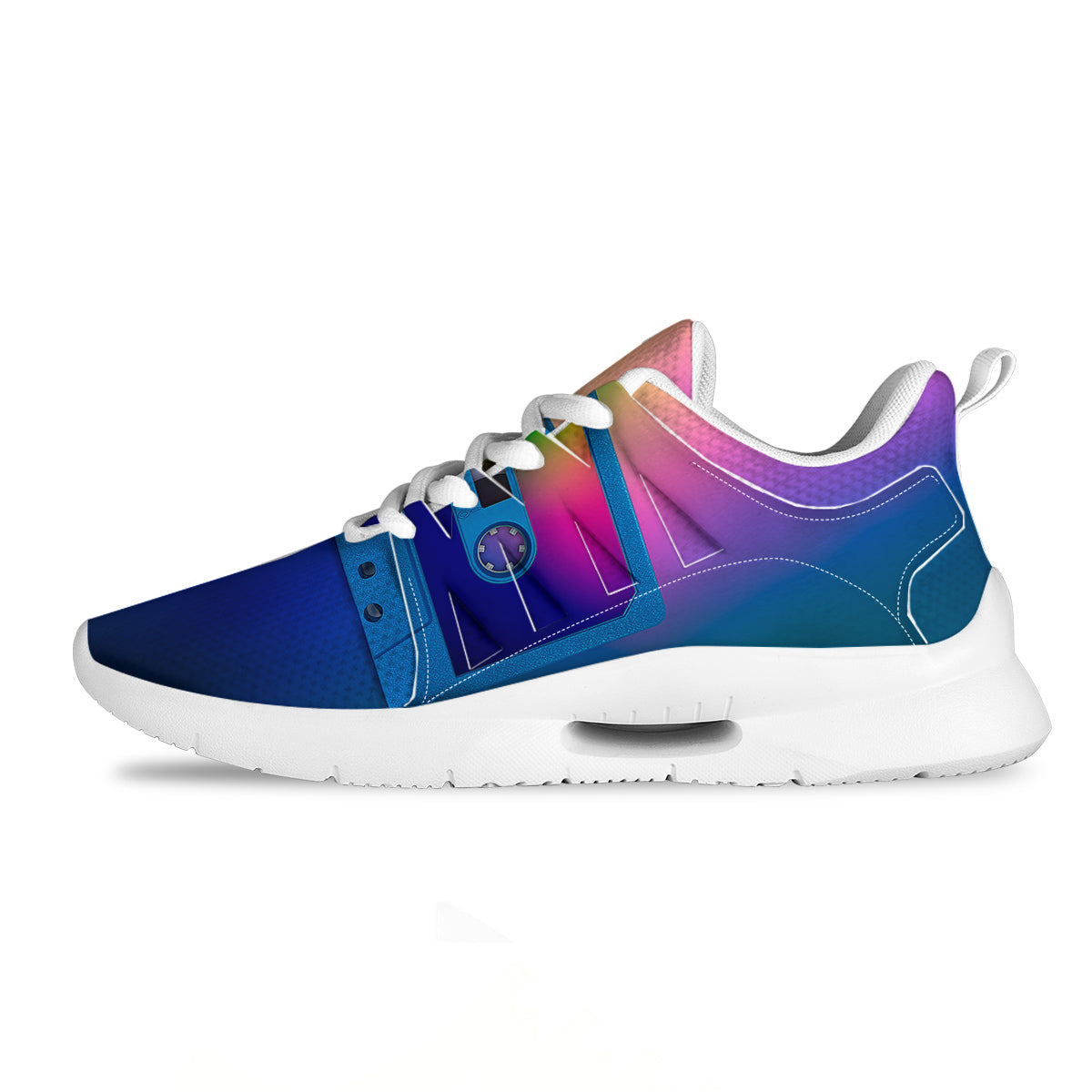 Cassette Tape Colorful Print Tennis Shoes-grizzshop