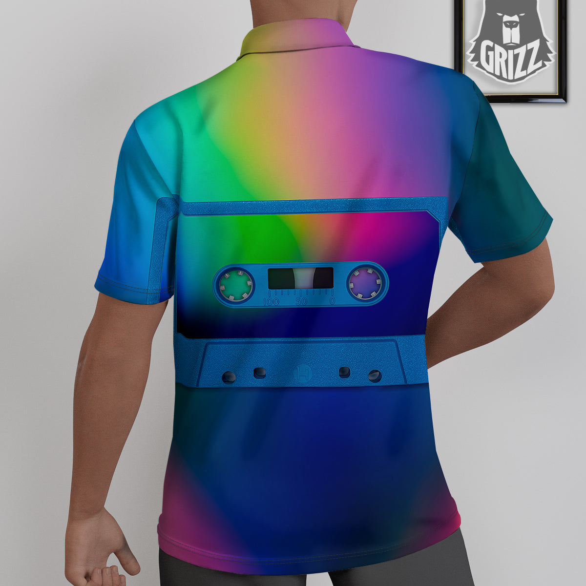Cassette Tape Colorful Print Untucked Shirts-grizzshop