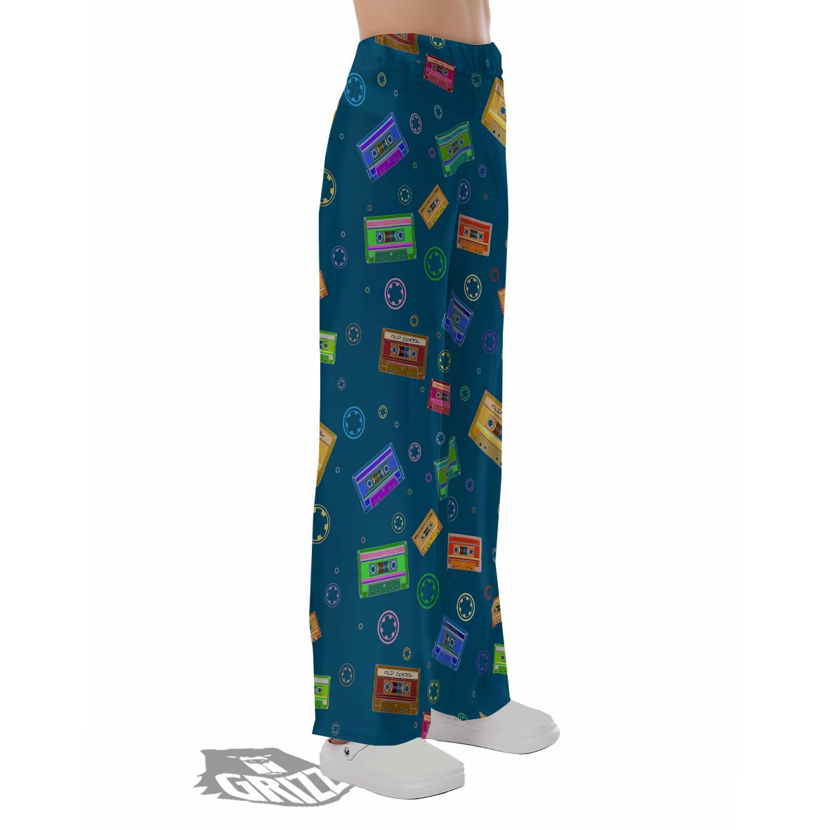 Cassette Tape Retro Print Pattern Pajama Pants-grizzshop