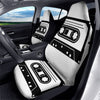 Cassette Tape White And Black Print Car Seat Covers-grizzshop