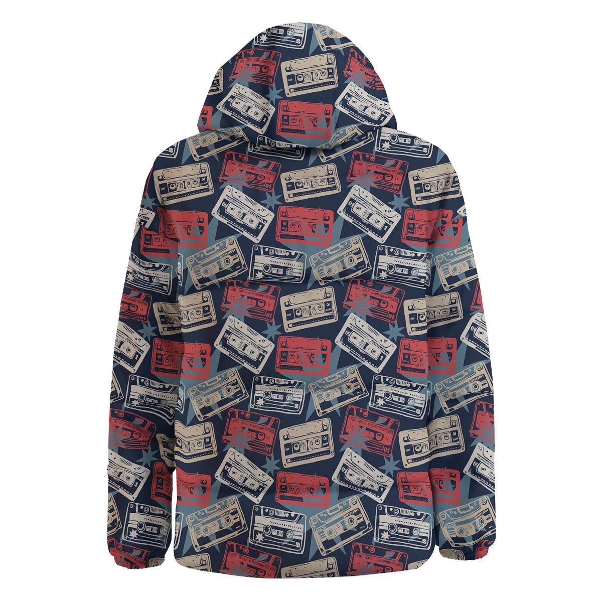 Cassette Vintage Print Pattern Down Jacket-grizzshop