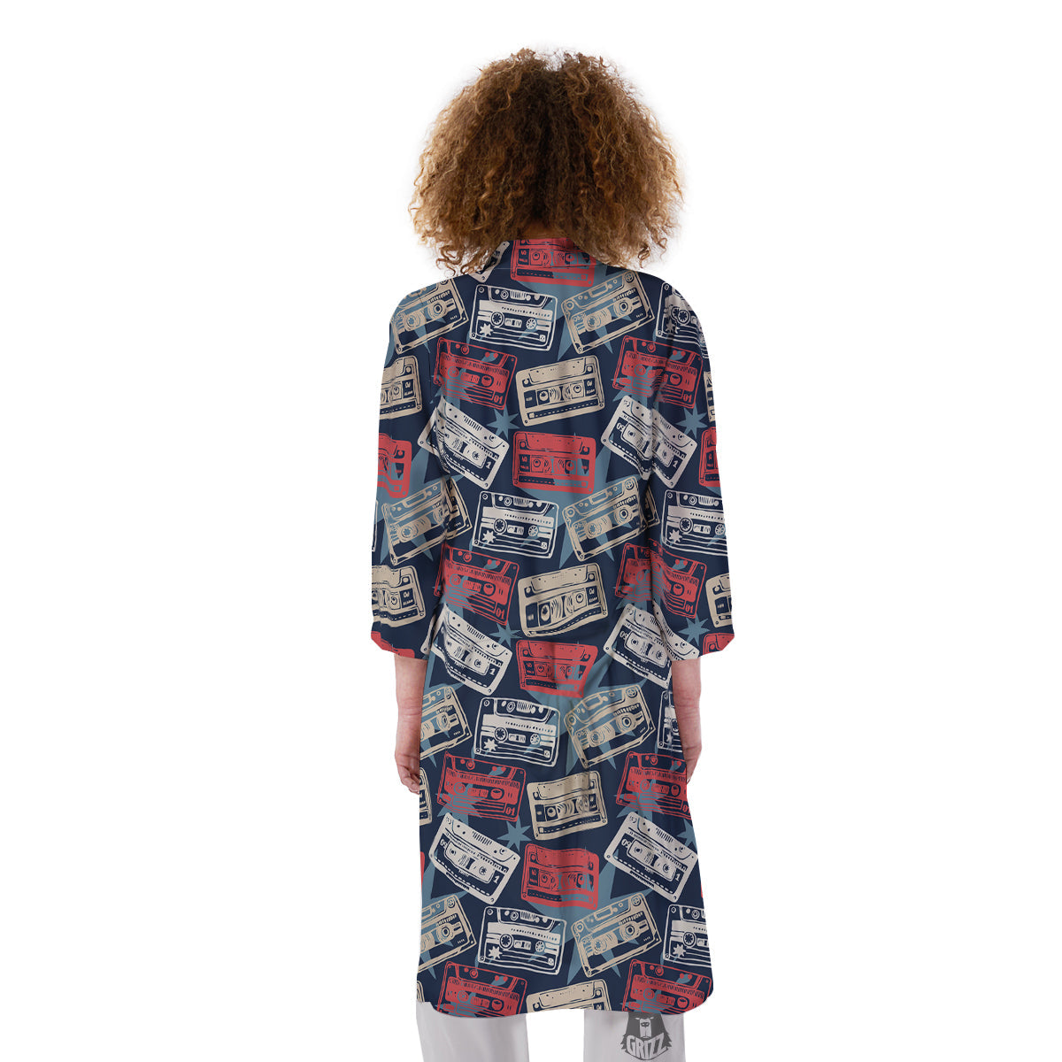 Cassette Vintage Print Pattern Kimono-grizzshop