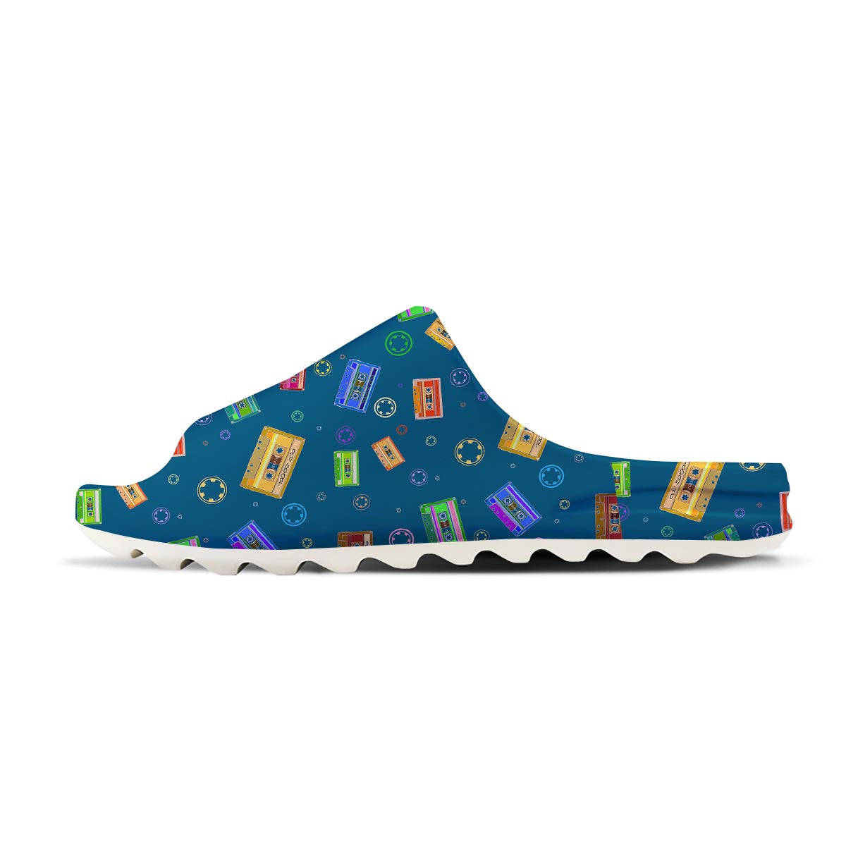 Cassette Tape Retro Print Pattern Sandals