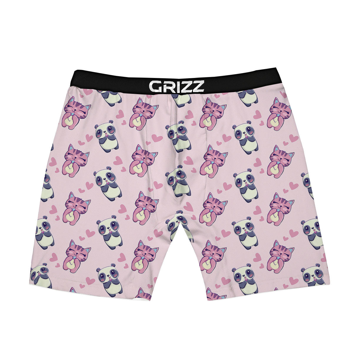 Cat And Panda Lover Print Pattern Boxer Briefs-grizzshop