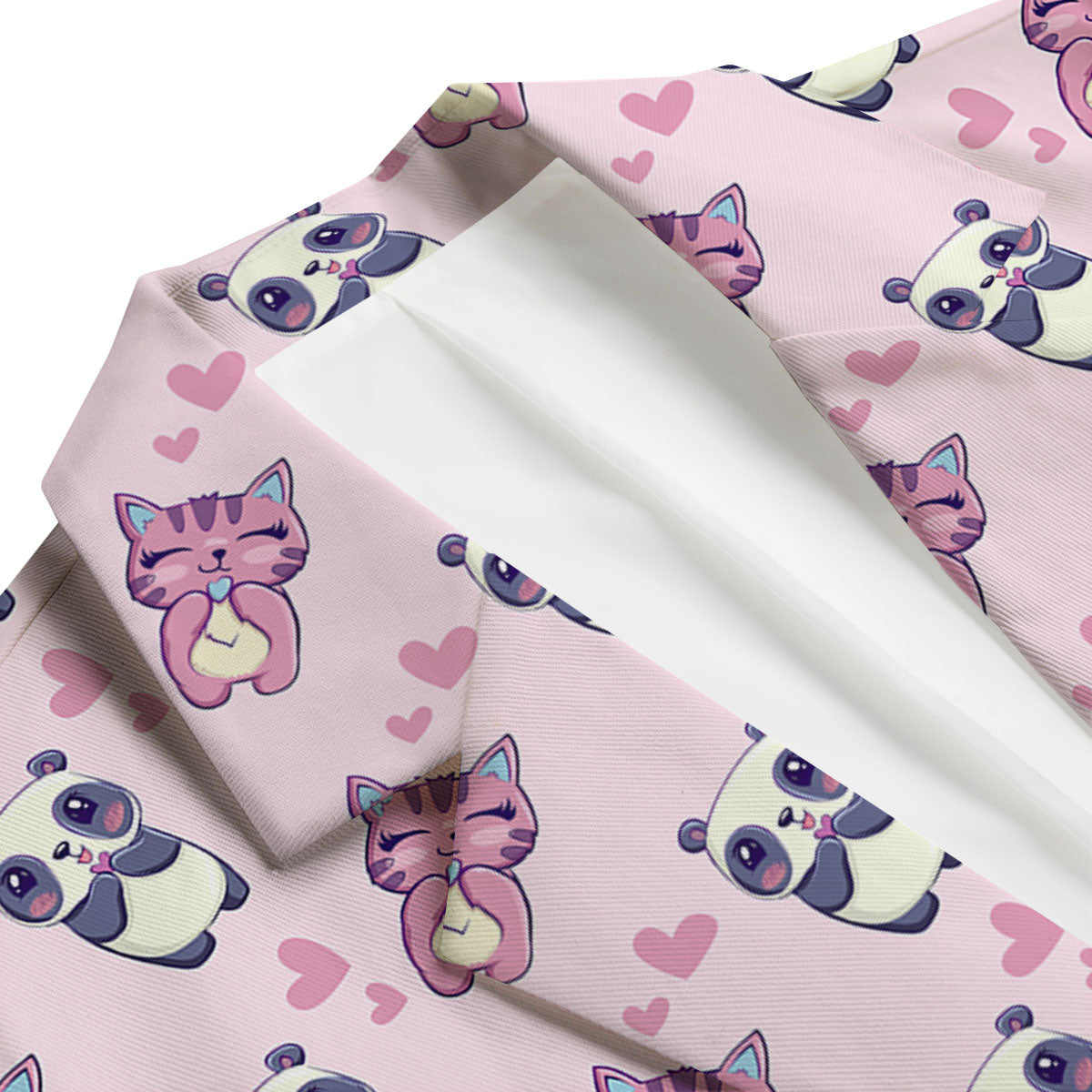 Cat And Panda Lover Print Pattern Men's Blazer-grizzshop