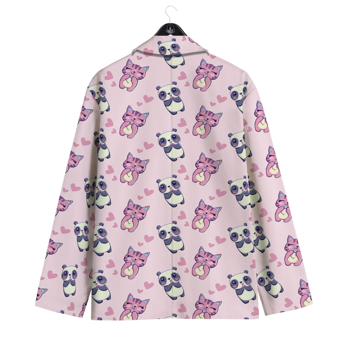 Cat And Panda Lover Print Pattern Men's Sport Coat-grizzshop