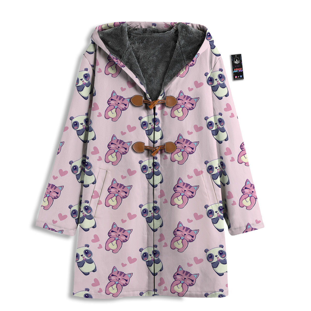 Cat And Panda Lover Print Pattern Men's Windbreaker Jacket-grizzshop