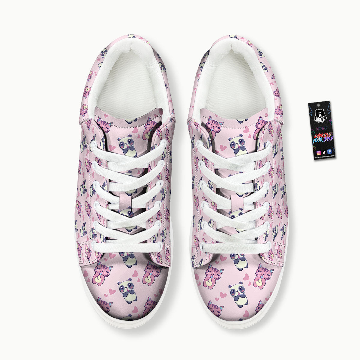Cat And Panda Lover Print Pattern Platform Shoes-grizzshop