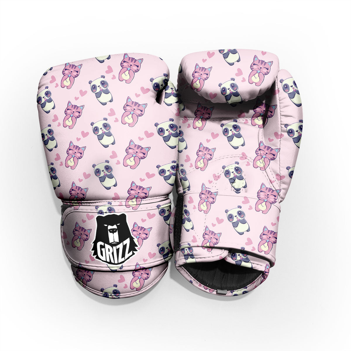 Cat And Panda Lover Print Pattern Pro Boxing Glove