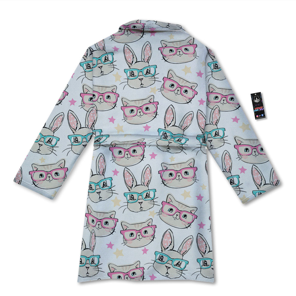 Cat And Rabbit Print Pattern Bathrobe-grizzshop